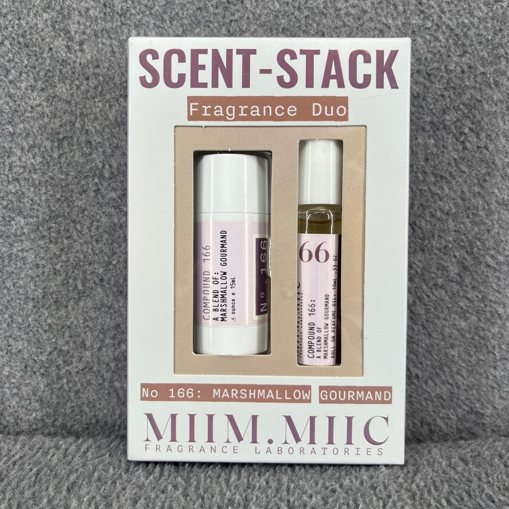 MIIM.MIIC No 166 Marshmallow Gourmand Fragrance Duo‎ Set Solid Stick Roll-On Oil